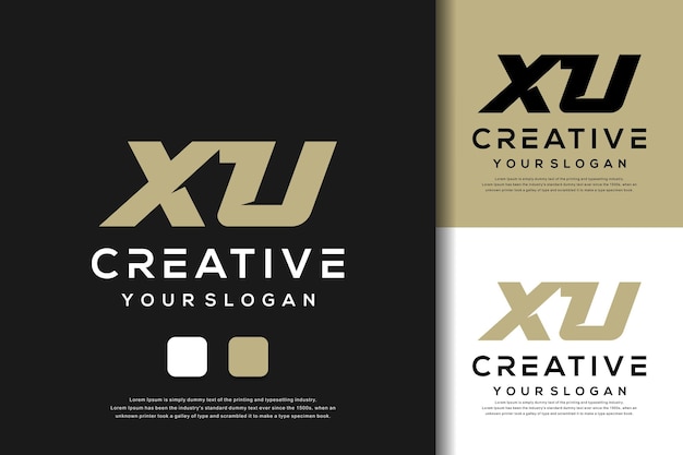 abstract letter xu logo-ontwerp