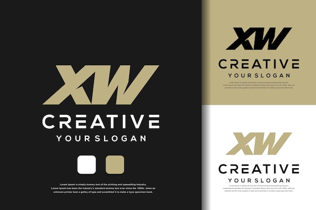 abstract letter xw logo design