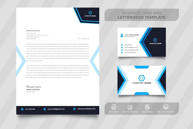 Abstract letterhead and business card template