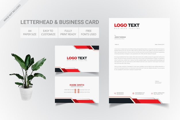 Abstract letterhead and business cards design