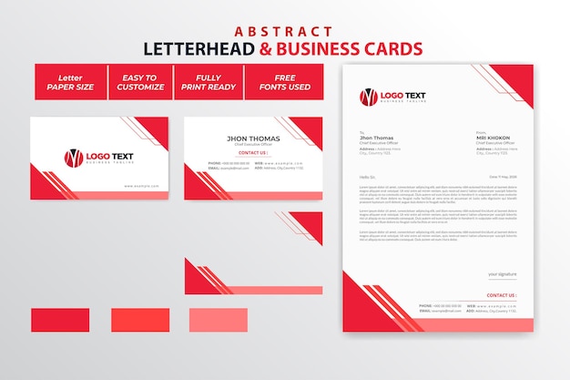 Abstract letterhead and business cards design