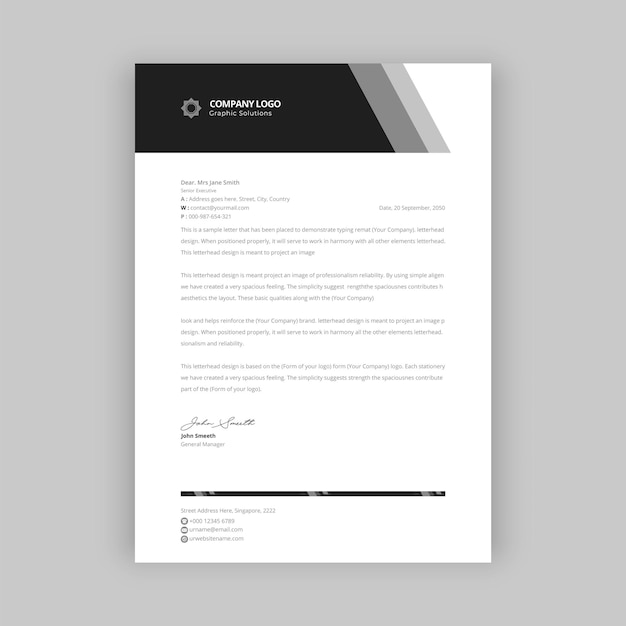 Vector abstract letterhead design template