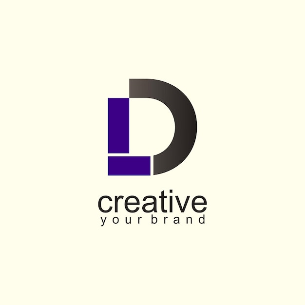 Abstract letterlogo met eerste D moderne unieke premium vector