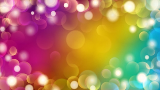 Vector abstract light background with bokeh effects in purple, yellow and blue colors