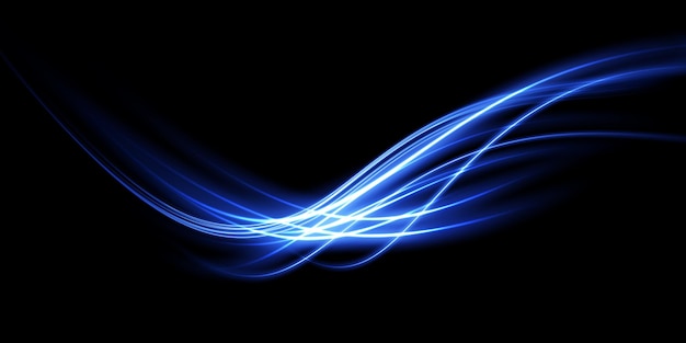 Premium Vector | Abstract light lines of movement and speed in blue ...