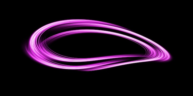 Vector abstract light lines of movement and speed with purple color sparkles light everyday glowing effect semicircular wave light trail curve swirl car headlights incandescent optical fiber