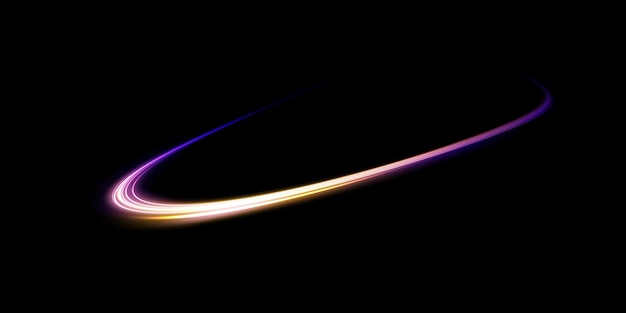 Abstract light lines of movement and speed with white color glitters Light everyday glowing effect semicircular wave light trail curve swirl car headlights incandescent optical fiber png