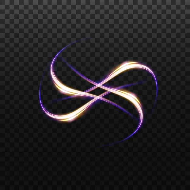 Abstract light lines of movement and speed with white color glitters Light everyday glowing effect semicircular wave light trail curve swirl car headlights incandescent optical fiber png