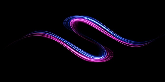 Abstract light lines of movement and speed with white color glitters Light everyday glowing effect semicircular wave light trail curve swirl car headlights incandescent optical fiber png