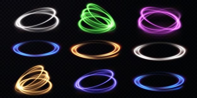 Linee luminose astratte che turbinano in una spirale