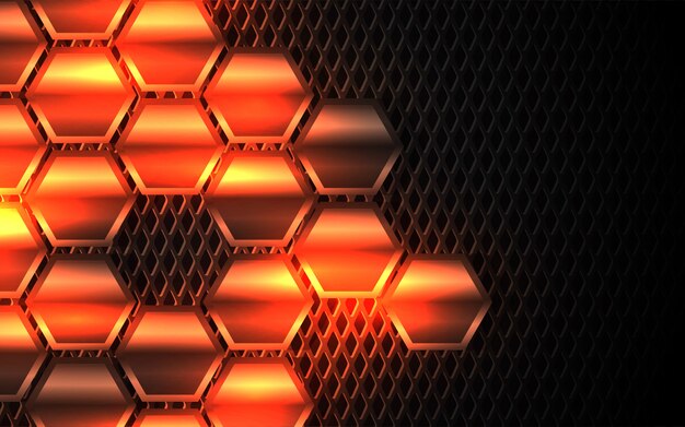 Vector abstract light metal hexagon shapes background