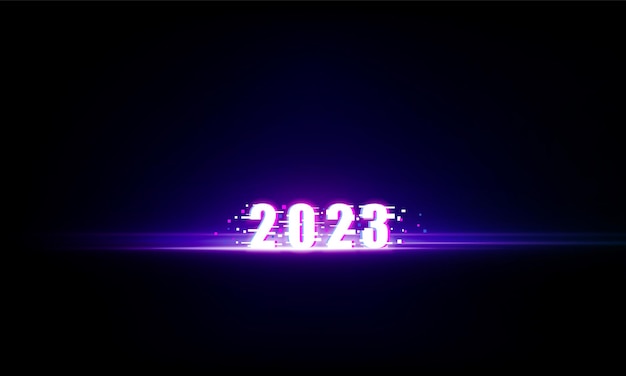 Abstract Light out 2023 노이즈 기술 픽셀 Hitech 통신 개념 혁신 배경 벡터 디자인