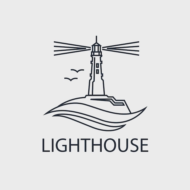 abstract lighthouse line icon