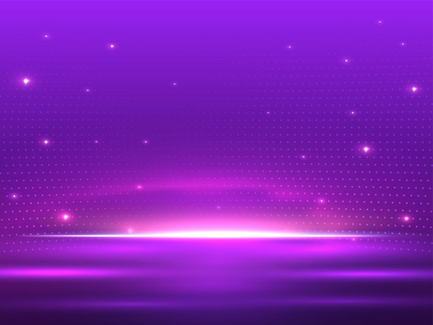 Abstract Lights Effect Background In Purple Color with Halftone Pattern