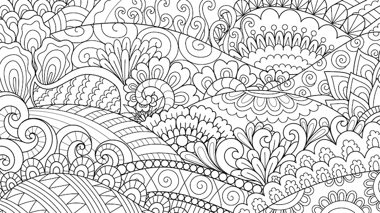 Vector abstract line art for background, adult coloring book, coloring page illustration
