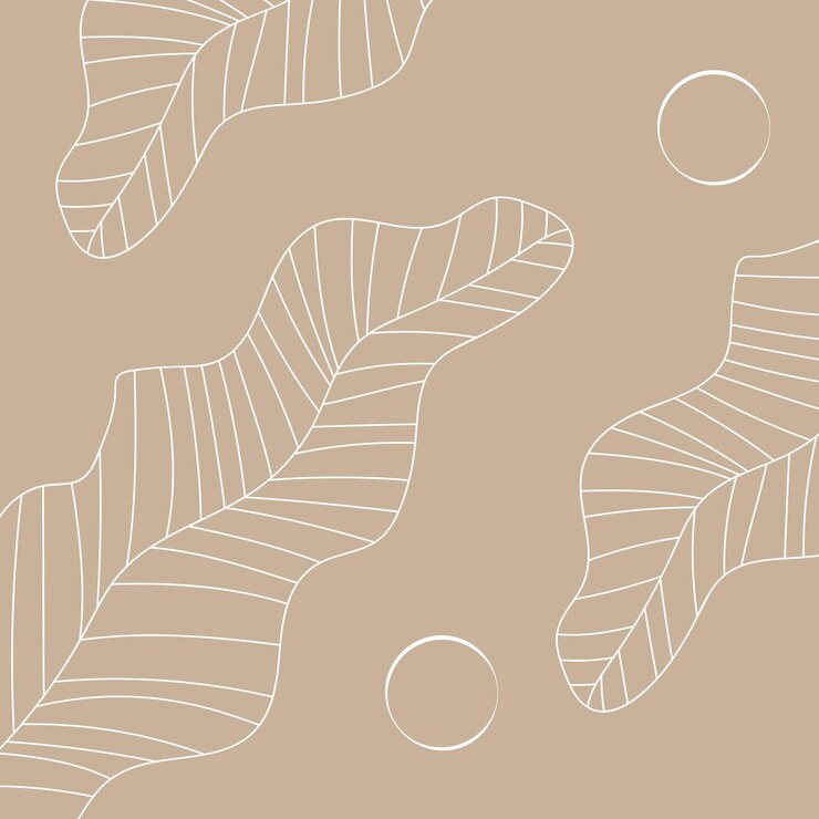 Vector abstract line art background simple outline vector graphic illustration with linear leaves shape elegant fashion poster print template pastel abstraction