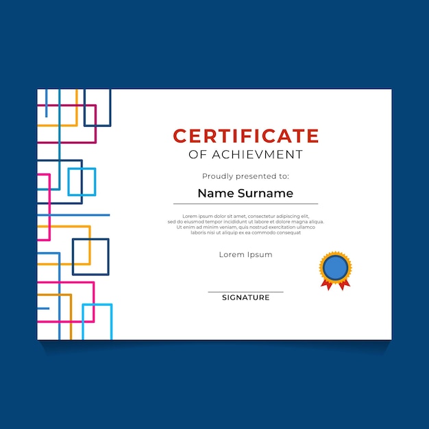 Abstract Line Art Certificate Template Design