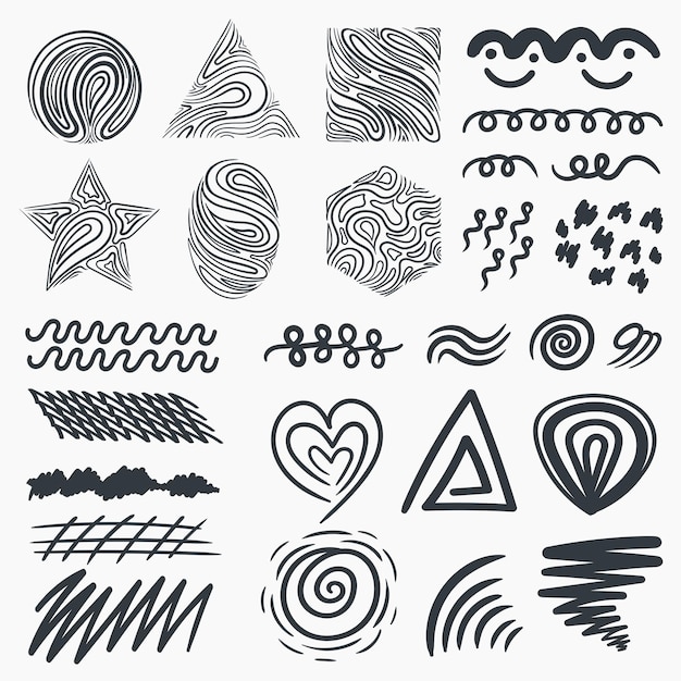 Abstract line art elements vector set collection