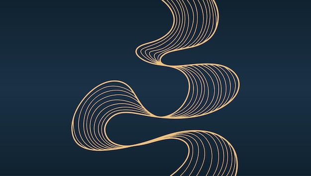 Abstract line art gold background Luxury golden background Vector background