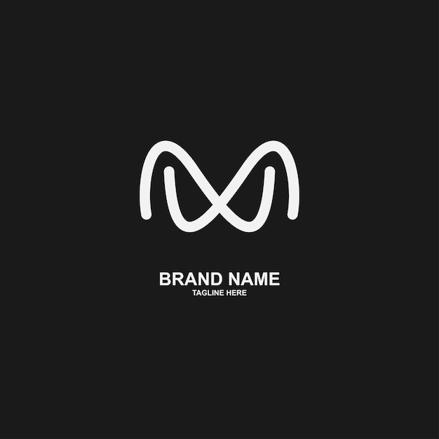 Abstract line art letter MW for initial logo