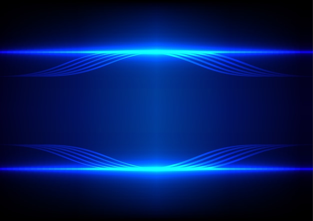 Vector abstract line blue light effect background