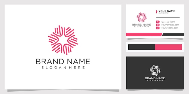 Abstract line community logo design inspirations