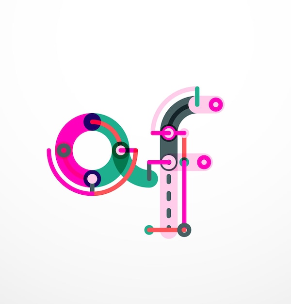 Vector abstract line design letter logo