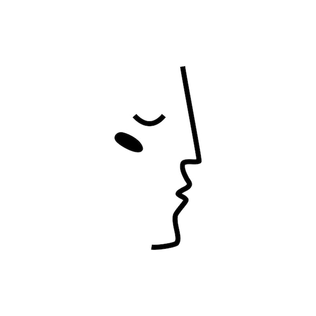 ベクトル トレンディなフラット スタイルのベクトル図の抽象的な線の顔