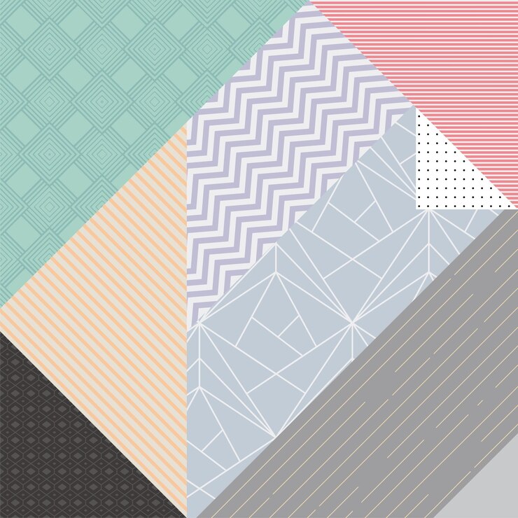 Abstract line pattern scarf design with geometric