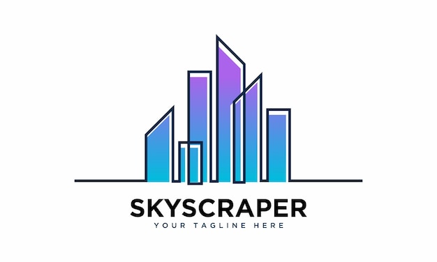 abstract line skyscraper logo