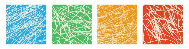 Abstract line vector background set