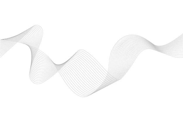 Abstract line wave element white background. Wave line element