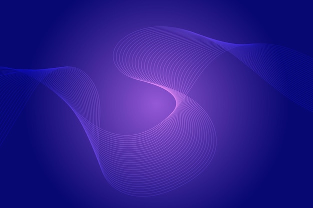 抽象的な線波グラデーション背景デザイン。紫のモダンなグラデーションの波線の背景