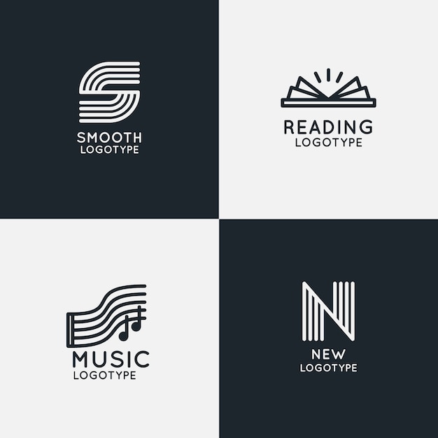 Abstract lineal logo pack
