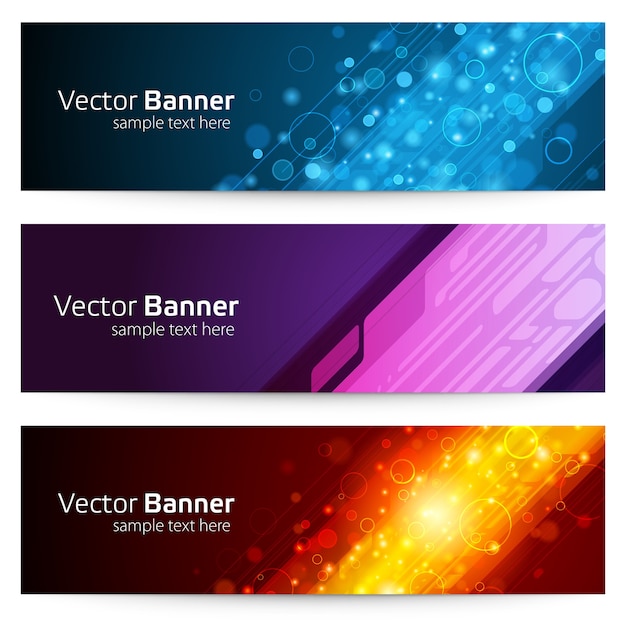 Vector abstract linear banner with geometric bubbles