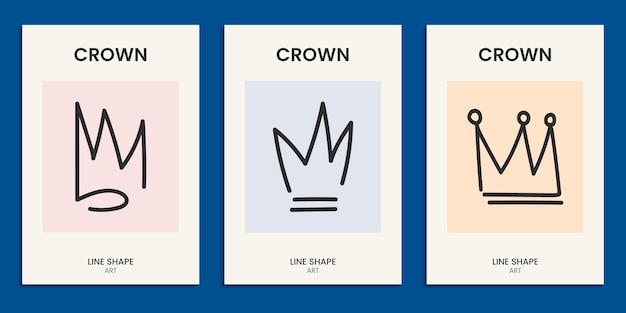 Abstract Linear Crown Modern Poster Design