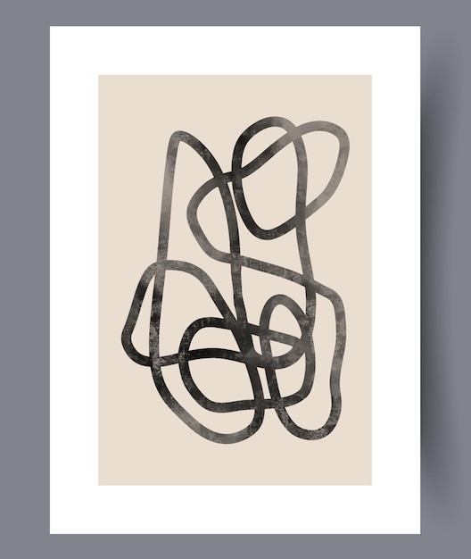 Vettore linee astratte minimalismo estetico wall art print