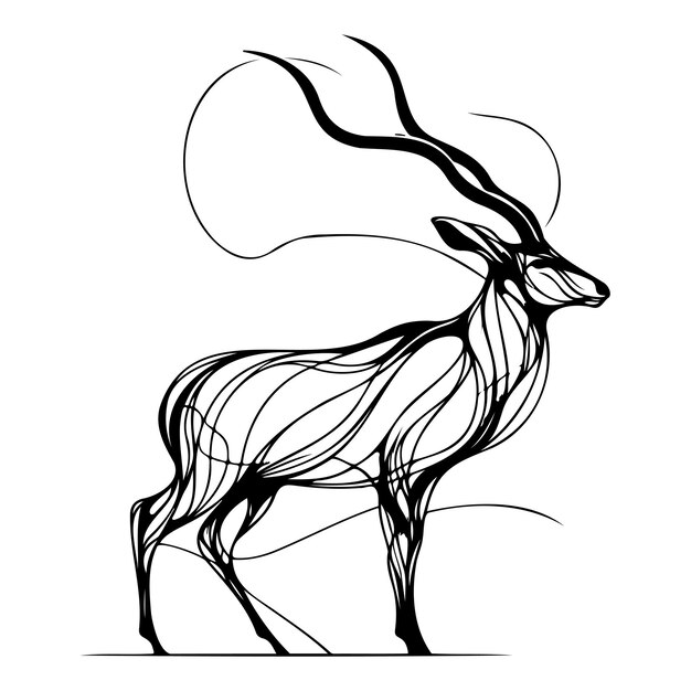 Vector abstract lines antelope_a