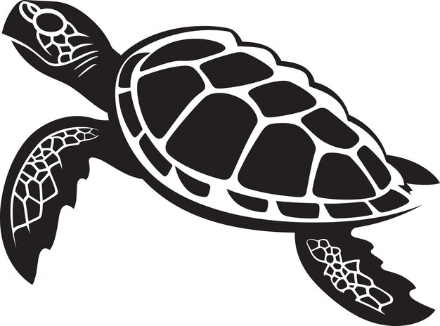 Abstract Lines Black Turtle Vector