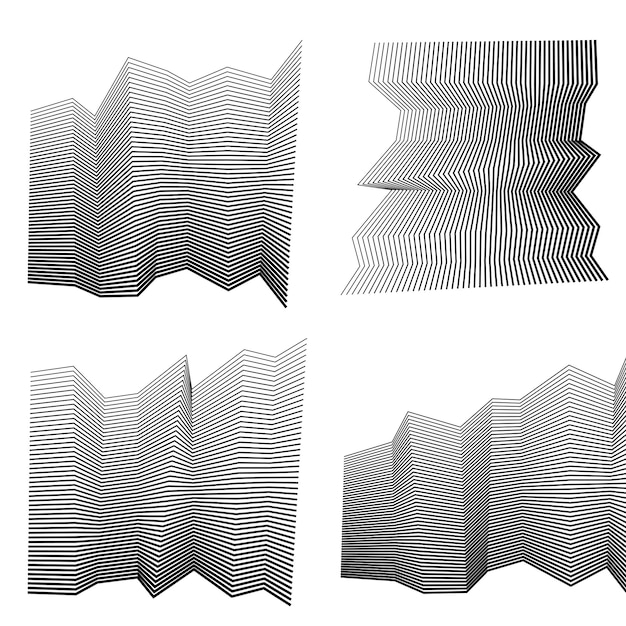 각도 파도 벡터 일러스트 레이 션의 흰색 배경에 추상 라인 블랙 화이트 디자인 요소 그런 지 우아한 명함 인쇄 브로셔 전단지 배너 표지 책 레이블 패브릭에 대 한 Eps 10