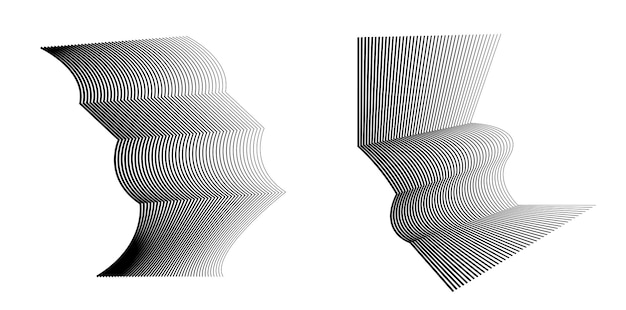 각도 파도 벡터 일러스트 레이 션의 흰색 배경에 추상 라인 블랙 화이트 디자인 요소 그런 지 우아한 명함 인쇄 브로셔 전단지 배너 표지 책 레이블 패브릭에 대 한 eps 10