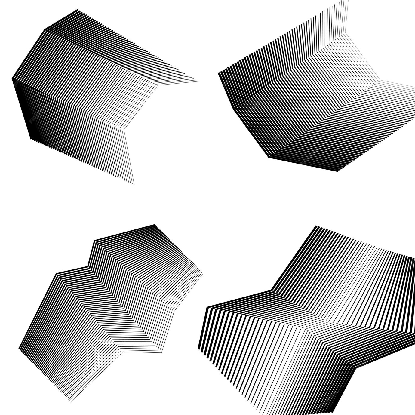 Premium Vector | Abstract lines black white design element on white