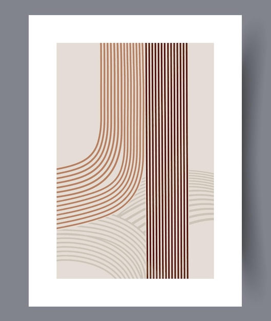 Vector abstract lines bohemian composition wall art print