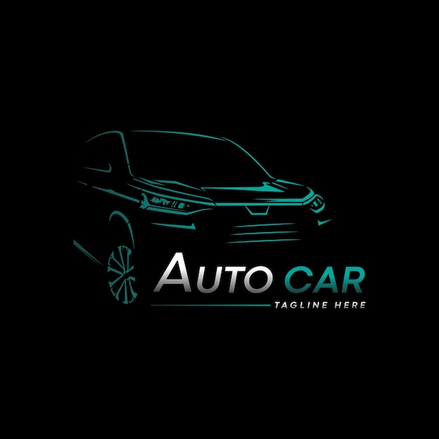 Abstract lines car logo vector. vector illustration