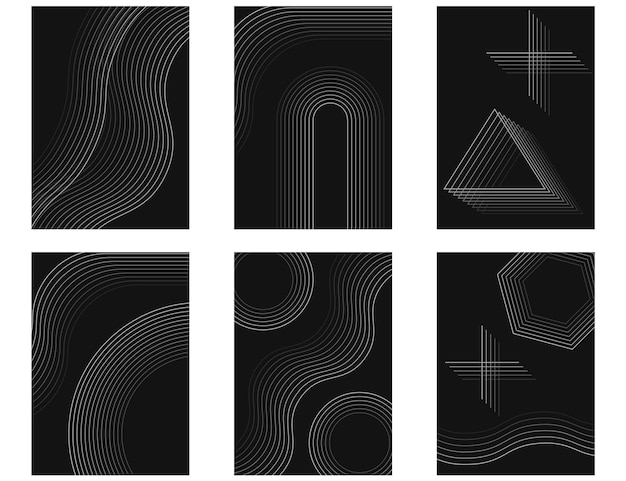 Abstract lines on dark background geometric stripe line art design vector illustration