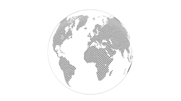 Abstract lines globe earth world map vector illustration