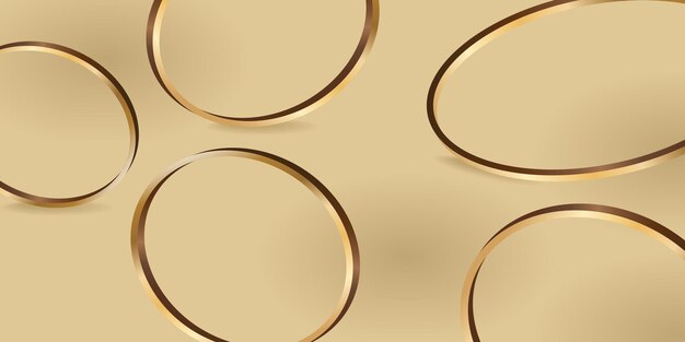 Vector abstract lines of gold rings on a golden background vector illustration