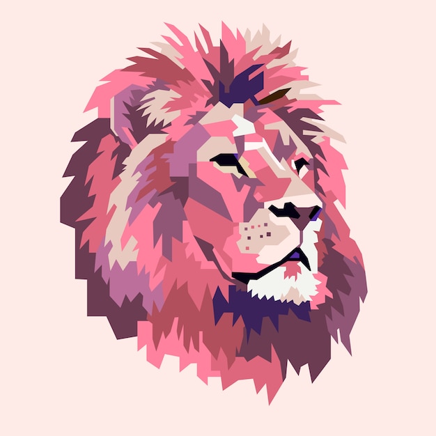 Vector abstract lion head animal logo