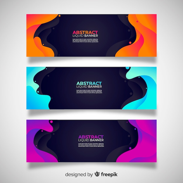 Vector abstract liquid banners