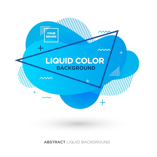 Vector abstract liquid blue color banner